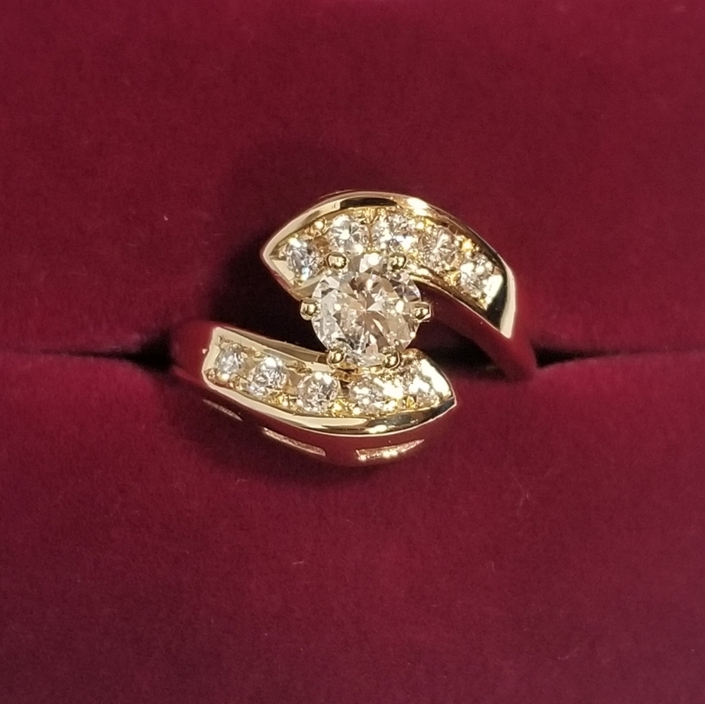 14k Yellow Gold Diamond Engagement Ring
